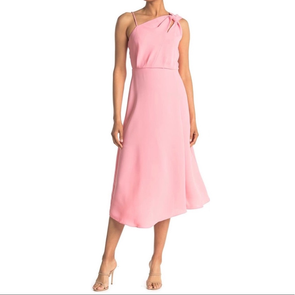 Reiss Pink Delilah Strappy One Shoulder Dress Size 10